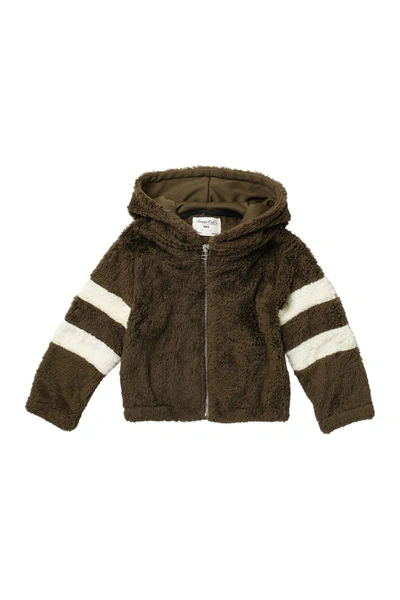 Sovereign Code Kids' Cassia Faux Fur Zip Hooded Jacket In Olive