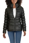 Kenneth Cole Hooded Front Zip Puffer Jacket In Frst Anml