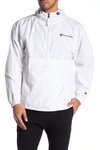 Champion Men's Packable Half-zip Hooded Water-resistant Jacket In White
