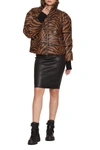 Walter Baker Edwina Leather Puffer Jacket In Brown/zebra