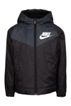 Nike Kids' Camo Print Fleece Lined Windbreaker In Black