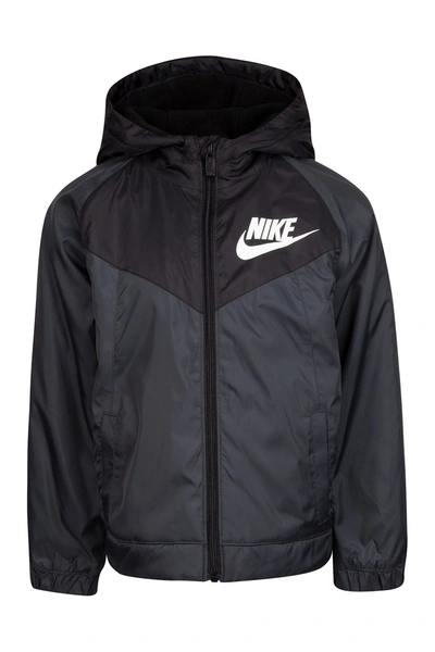 Nike Kids' Camo Print Fleece Lined Windbreaker In Anthracite