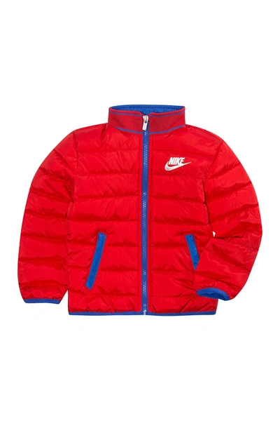 Nike Kids' Stand Collar Puffer Jacket In University Red