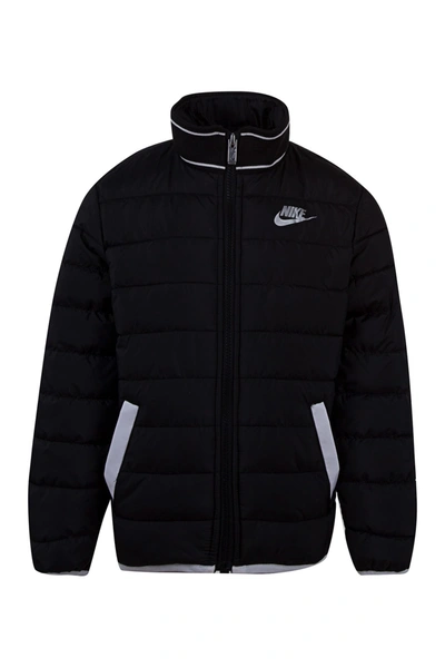 Nike Kids' Stand Collar Puffer Jacket In Black