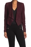 Alice And Olivia Harvey Suede Open Front Crop Jacket In Wine