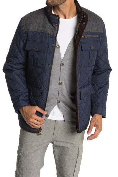 Cole Haan Quilted Utility Pocket Jacket In Navy