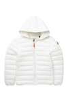 Save The Duck Kids' Hooded Packable Puffer Jacket In 02 Off Whi