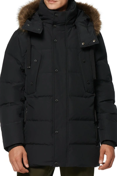 Andrew Marc Gattaca Parka With Detachable Hood In Black