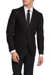 Savile Row Co Slim Fit Peak Lapel Micro Check Blazer In Black