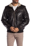 Levi's Faux Leather Faux Shearling Lined Aviator Bomber Jacket In Dark Brown