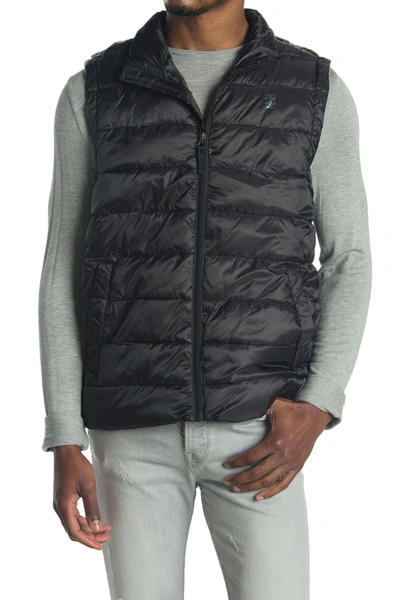 Izod Quilted Puffer Vest In Black