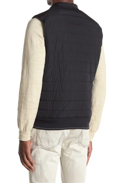 Perry Ellis Quilted Puffer Vest In Black