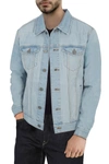 X-ray Distressed Denim Jacket - Slim Fit In Bleach Wash