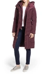 Cole Haan Signature Cole Haan Bib Insert Down & Feather Fill Coat In Merlot