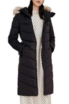 Noize Capri Faux Fur Hooded Quilted Parka In Black