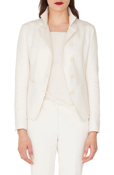 Akris Panama Patch Silk & Cashmere Jacket In 011-paper