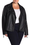 Max Studio Faux Leather Moto Jacket In Black