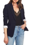 1.state One-button Stretch Crepe Blazer In Solid Bluen