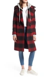 KENDALL + KYLIE KENDALL + KYLIE DOUBLE BREASTED PLAID WOOL BLEND COAT,191152389591