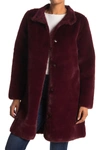 Velvet By Graham & Spencer Faux Fur Reversible Coat In Brgndy Red