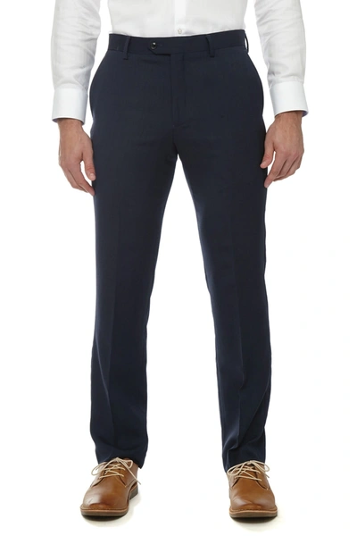 Tailorbyrd Solid Wool Trousers In Blue