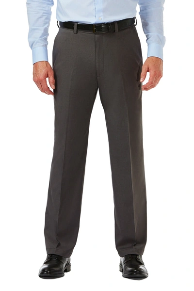Haggar Cool 18® Pro Classic Fit Flat Front Pant In Chcoal Htr