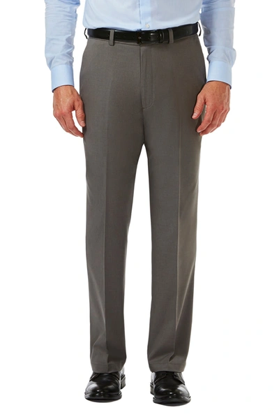 Haggar Cool 18® Pro Classic Fit Flat Front Pant In Htr Grey