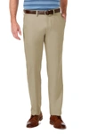 Haggar Cool 18® Pro Straight Fit Flat Front Pant In Khaki