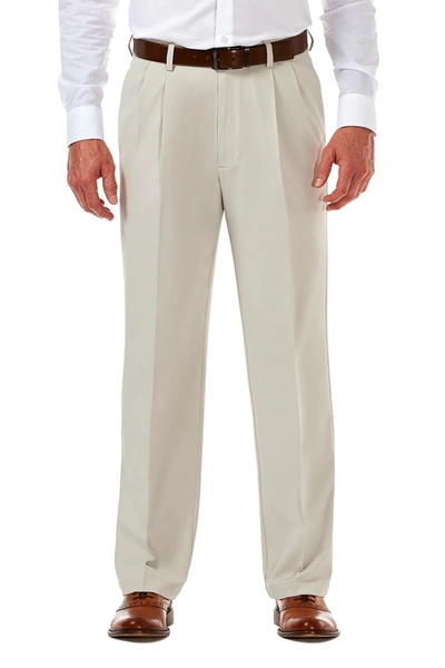 Haggar Cool 18 Pro Classic Fit Flat Front Pants In String
