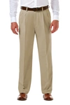 Haggar Cool 18® Pro Classic Fit Flat Front Pant In Khaki