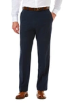 Haggar Cool 18® Pro Classic Fit Flat Front Pant In Navy