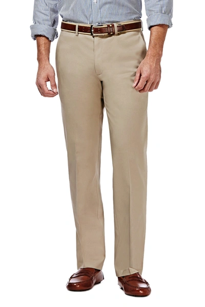Haggar Premium No Iron Khaki Straight Fit Pant In Neutral
