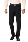 Haggar J.m.  4-way Stretch Slim Fit Flat Front Dress Pant In Black