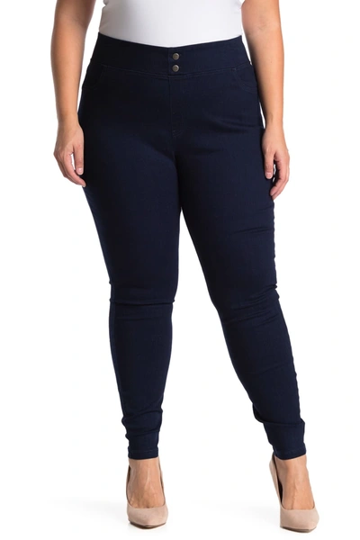 Hue Women's Original Smoothing Denim Leggings, Created For Macy's In Blackdigo Wash