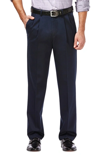 Haggar Premium No Iron Khaki Classic Fit Pant In Dark Navy