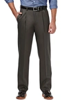 Haggar Premium No Iron Khaki Classic Fit Pant In Dk Grey