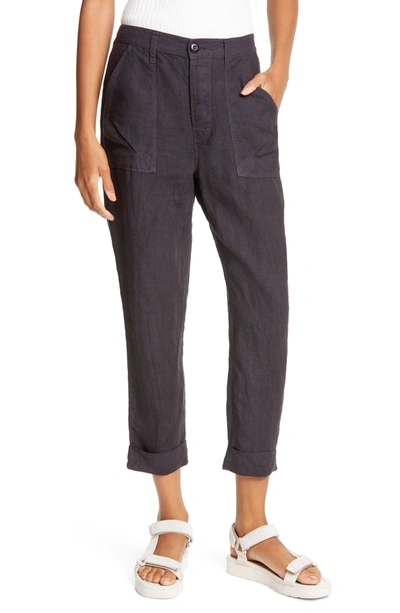 Frame Le Beau Linen Pants In Washed Noi