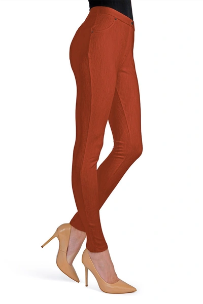 Memoi Women's Knit Cotton-blend Chino Leggings In Orange