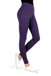 Memoi Women's Basic Cotton Leggings In Blackberry