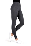 Memoi Solid Leggings In Gray Heather