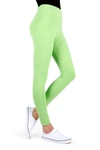 Memoi Solid Leggings In Jade Lime