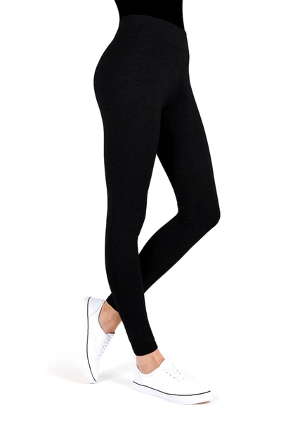 Memoi Solid Leggings In Black