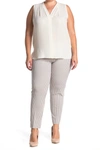 Amanda & Chelsea Micro Check Ponte Knit Pants In Khawhtgy