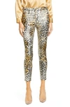 L Agence Margot Metallic Coated Crop Skinny Jeans In Vintage Wh