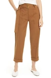 Vince Belted Linen Blend Pants In Pecan