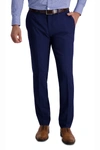 Louis Raphael Slim Fit Stretch Striated Solid Pants In Midnight