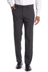 Kenneth Cole Reaction Mini Check Straight Fit Dress Pants In Charcoal