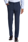 Kenneth Cole Reaction Mini Check Straight Fit Dress Pants In Blue