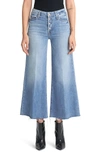 MOTHER THE PIXIE ROLLER ANKLE FRAYED WIDE LEG JEANS,192411193256