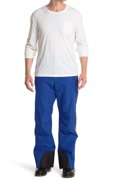 Moncler Woven Stripe Trim Pants In Blue
